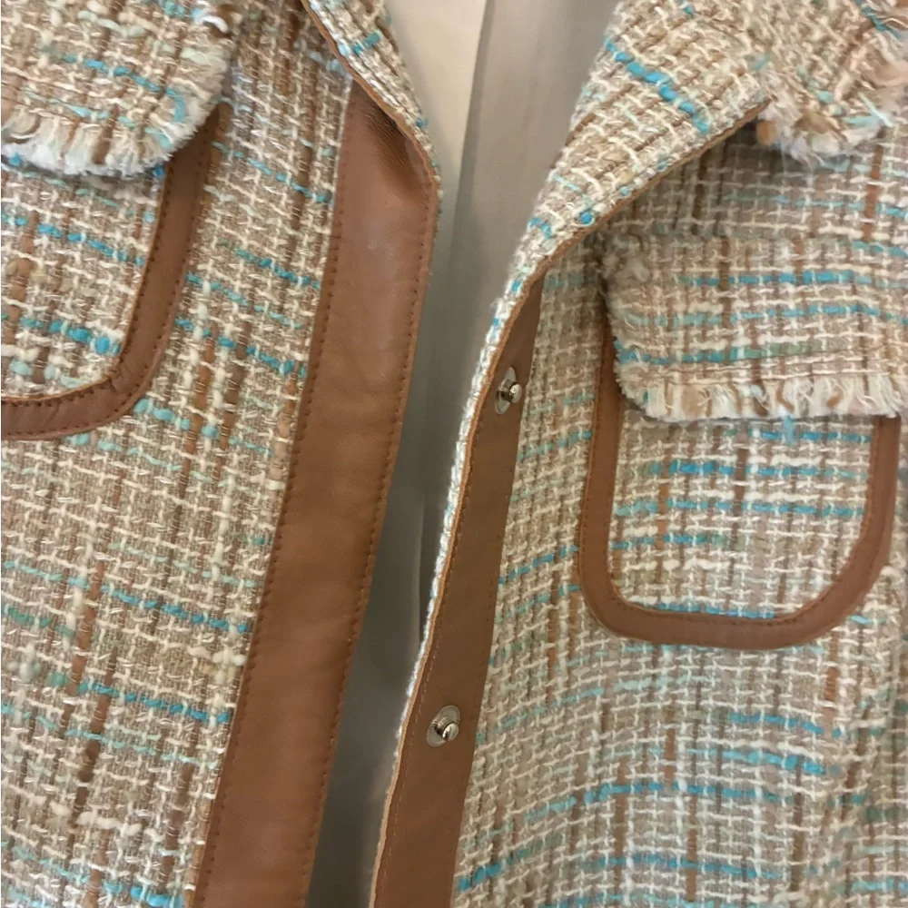 Vintage Lillie Rubin Tweed & Leather Blazer 8